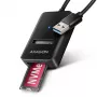 SSD korpusas AXAGON ADM2-AM USB-A 10Gbps vienam M.2 NVMe/SATA diskui, USB 3.2 Gen 2, 10 cm laidas, juodas