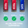 SSD korpusas AXAGON ADM2-AM USB-A 10Gbps vienam M.2 NVMe/SATA diskui, USB 3.2 Gen 2, 10 cm laidas, juodas