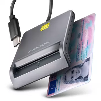 Kortelių skaitytuvas Axagon CRE-SM3TC USB 2.0 Type-C pilkas SmartMedia