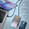Kortelių skaitytuvas Axagon CRE-SM3TC USB 2.0 Type-C pilkas SmartMedia