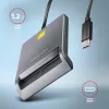 Kortelių skaitytuvas Axagon CRE-SM3TC USB 2.0 Type-C pilkas SmartMedia