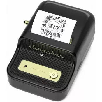 Etikečių spausdintuvas NIIMBOT B21S juodas – kompaktiškas Bluetooth termospausdintuvas ritininėms etiketėms, 50 mm spausdinimo plotis, 60 mm/s, Li-Ion 1200 mAh
