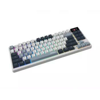 Mechaninė be laidų žaidimų klaviatūra MSI FORGE GK600 TKL belaidė USB + Bluetooth QWERTY UK anglų RGB mėlyna/balta