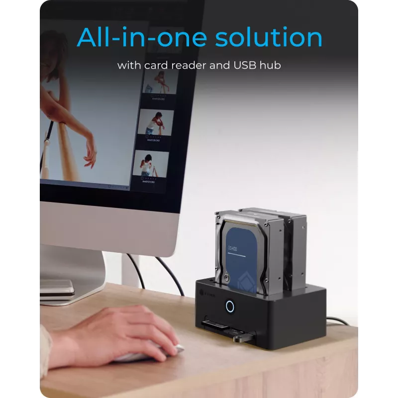 ICY BOX IB-1233CL-CR USB 3.2 Gen 1 (3.1 Gen 1) Type-A juodas