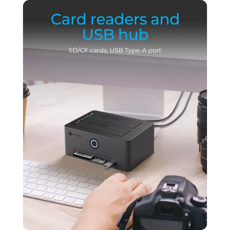 ICY BOX IB-1233CL-CR USB 3.2 Gen 1 (3.1 Gen 1) Type-A juodas