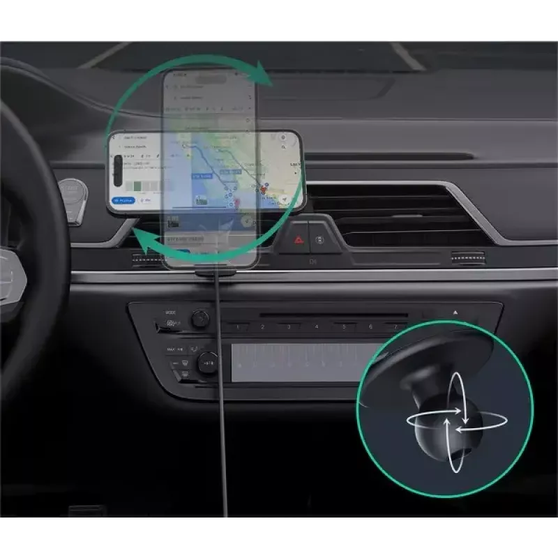 Aukey belaidis įkrovimo laikiklis HD-MC13A, MagSafe suderinamas, automobilio ventiliacijos grotelėms, 15 W belaidis įkrovimas
