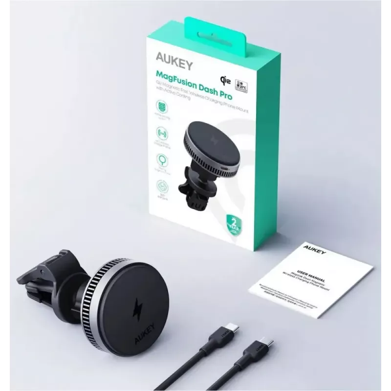 Aukey belaidis įkrovimo laikiklis HD-MC13A, MagSafe suderinamas, automobilio ventiliacijos grotelėms, 15 W belaidis įkrovimas