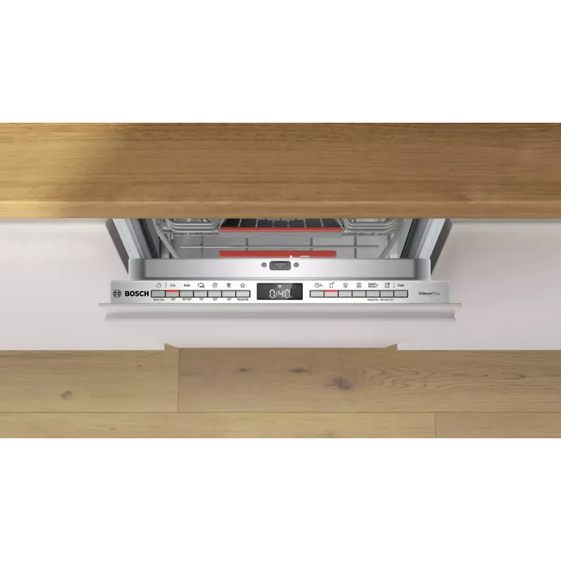 Integruojamas indaplovė Bosch Serie 4 SPV4HMX49E — siauras 45 cm, 10 vietų, 44 dB, 6 programų