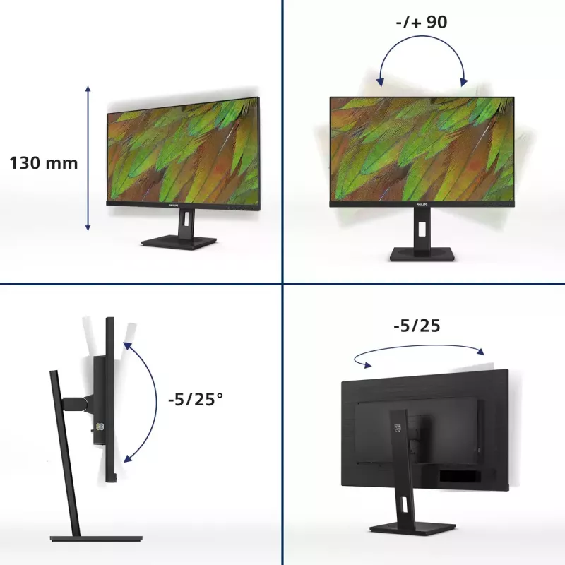 Philips 3000 serijos 27B1N3800/00 monitorius 68,6 cm (27 colių) 3840 x 2160 pikselių 4K Ultra HD LCD juodas