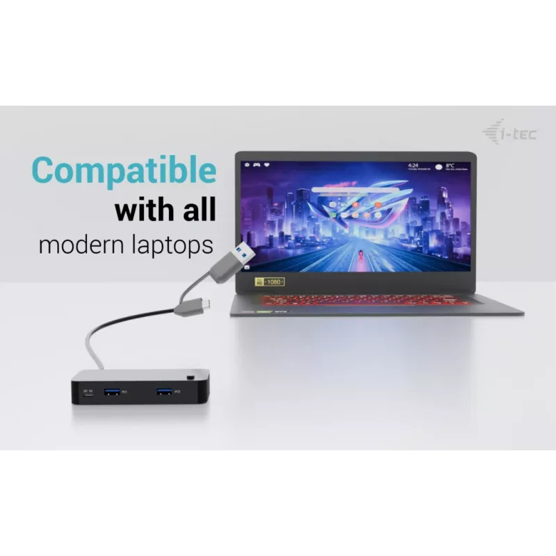 i-tec Universal KVM HUB 2x USB-C 2x USB-A 3.0 5000 Mbit/s Juoda