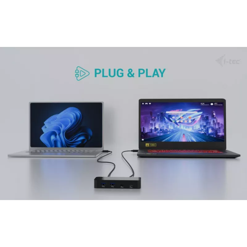 i-tec Universal KVM HUB 2x USB-C 2x USB-A 3.0 5000 Mbit/s Juoda