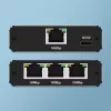 Ethernet skirstytuvas QOLTEC 52294 1x3 RJ45 su USB-C maitinimo įvadu
