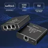 Ethernet skirstytuvas QOLTEC 52294 1x3 RJ45 su USB-C maitinimo įvadu