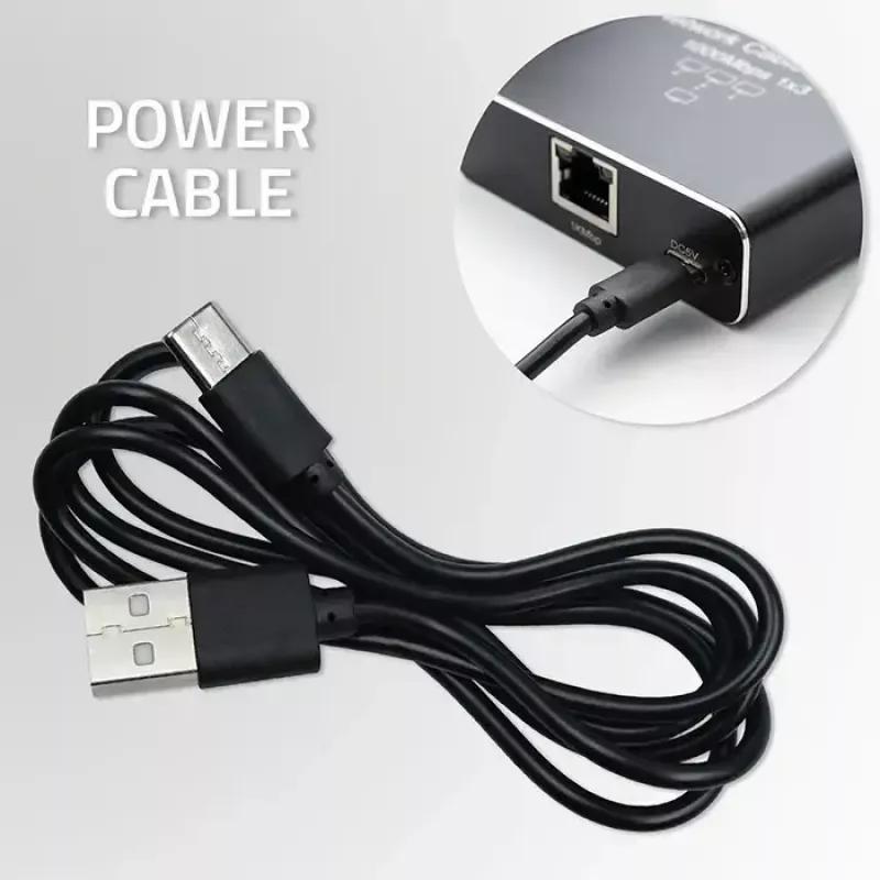 Ethernet skirstytuvas QOLTEC 52294 1x3 RJ45 su USB-C maitinimo įvadu