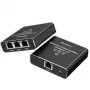 Ethernet skirstytuvas QOLTEC 52294 1x3 RJ45 su USB-C maitinimo įvadu