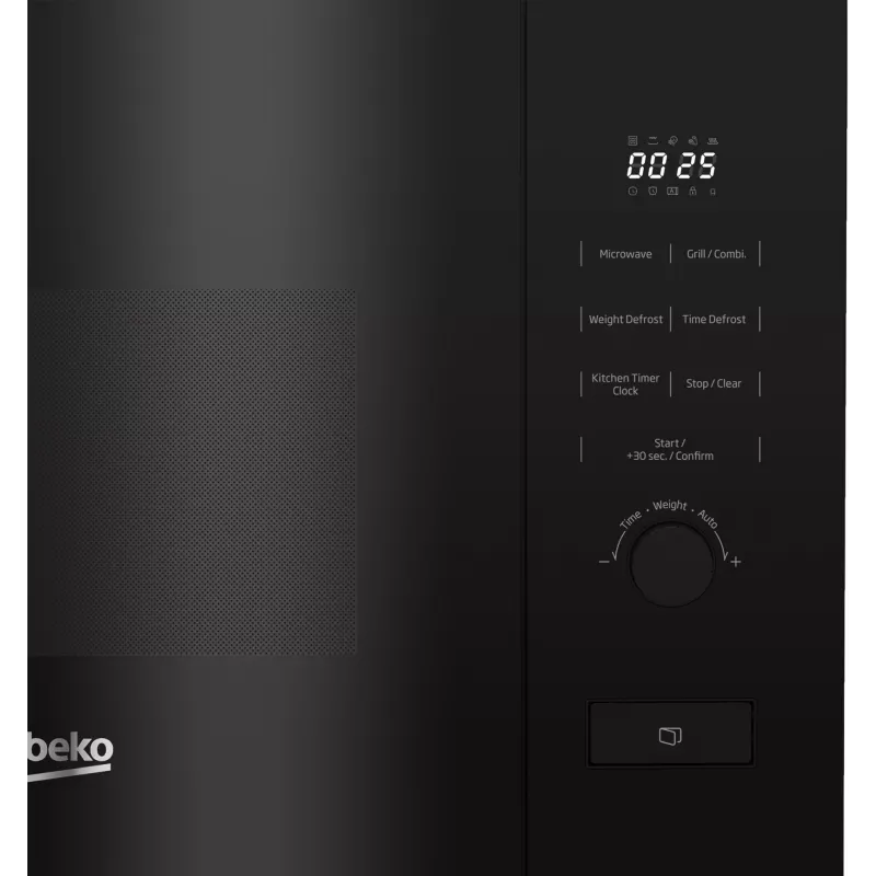 Beko BMGB20212B integruojama mikrobangė su grilliu, 20 l, 800 W, grillio galia 1000 W, 31,5 cm lėkštė, elektroninis valdiklis, juodos spalvos