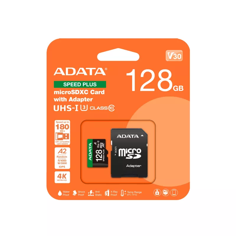 ADATA Speed Plus 128 GB MicroSDXC Class 10 atminties kortelė