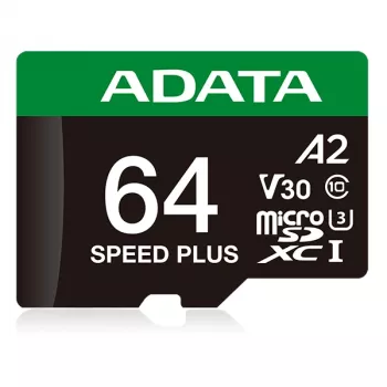 MicroSDXC atminties kortelė ADATA Speed Plus 64GB UHS-I U3, V30, A2