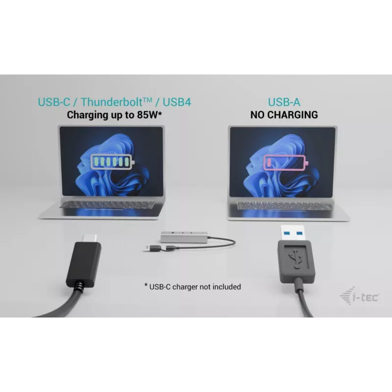 i-tec Metal Universal Charging HUB 2xUSB-C + 2x USB-A prievadai + Power Delivery 85W
