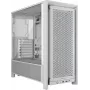 Korpusas CORSAIR FRAME 4000D RS Midi Tower White — ATX, grūdintas stiklas, 3x120mm priekiniai ventiliatoriai, palaiko 360/240/140mm radiatorius