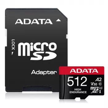 ADATA 512GB microSDXC A2 V30 U3 klasės 10 atminties kortelė, 100/85 MB/s