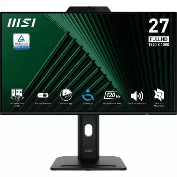 MSI PRO MP272PMG 27 colių Full HD IPS monitorius, 120 Hz, su integruota kamera ir garsiakalbiais