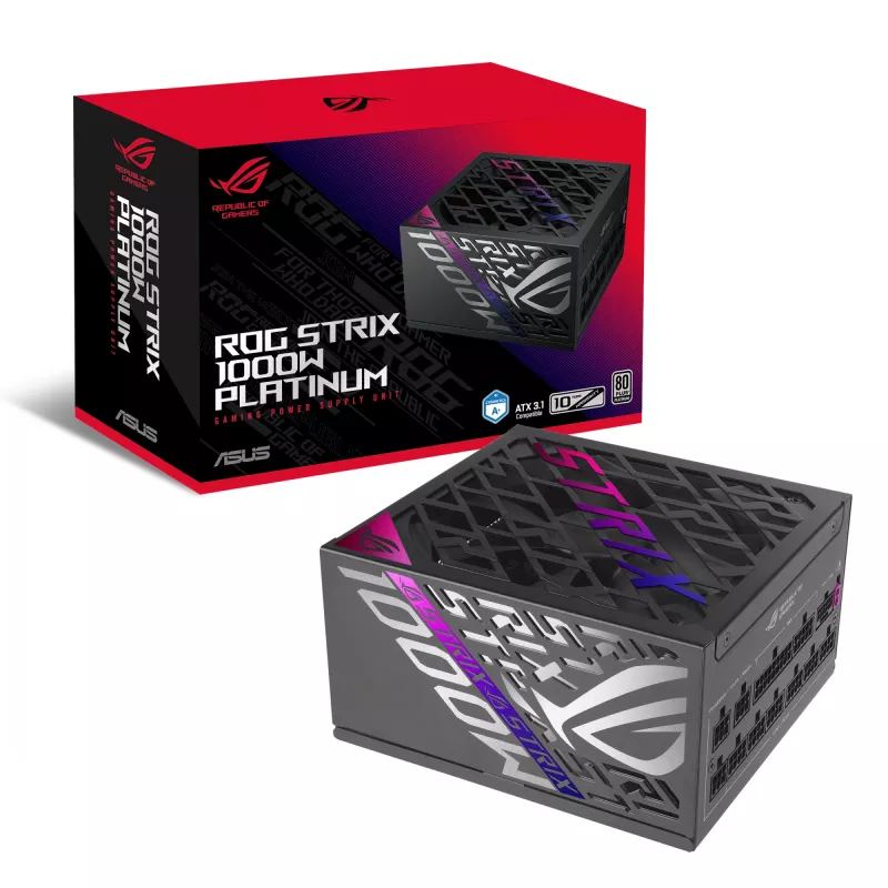 ASUS ROG STRIX-1000P-GAMING maitinimo blokas 1000 W 20+4 pin ATX ATX Juoda, Sidabrinė