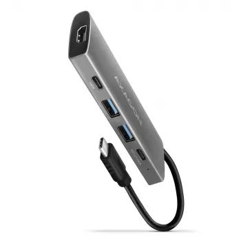 Axagon HMC-5G21 USB 10Gbps centrinis mazgas, 2x USB-A, 2x USB-C, HDMI 4k/30Hz, PD 60W, USB-C laidas