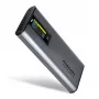 Axagon EEM2-SD2 USB-C 10Gbps - M.2 NVMe ir SATA SSD dėklas su ekranu