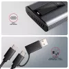 Axagon EEM2-SD2 USB-C 10Gbps - M.2 NVMe ir SATA SSD dėklas su ekranu