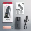 Axagon EEM2-SD2 USB-C 10Gbps - M.2 NVMe ir SATA SSD dėklas su ekranu