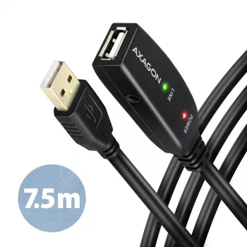 Axagon ADR-207 USB 2.0 aktyvus USB ilgintuvas 7,5 m juodos spalvos