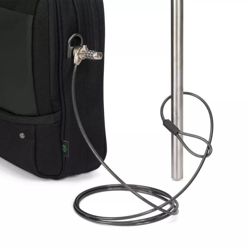 DICOTA Top Traveller Five – 12-14 colių nešiojamojo kompiuterio dėklas – Juoda / 900d perdirbtas PET poliesteris