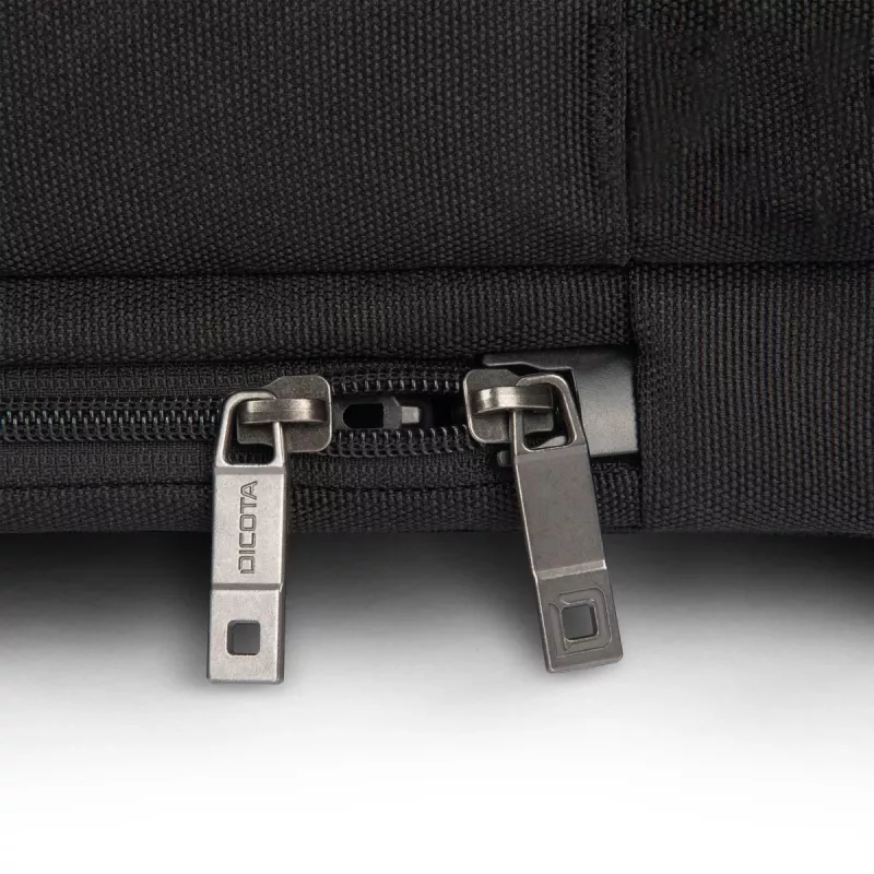 DICOTA Top Traveller Five – 12-14 colių nešiojamojo kompiuterio dėklas – Juoda / 900d perdirbtas PET poliesteris