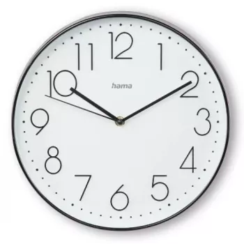 Sieninis laikrodis Hama Corsica apvalus juodas baltas 30 cm