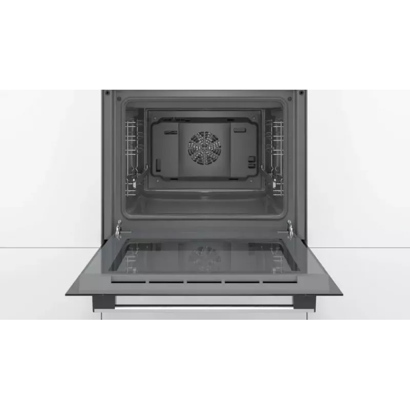 Įmontuojama elektrinė orkaitė Bosch Serie 2 HBF114ES0 – 66 L, nerūdijantis plienas, liečiamasis + sukamasis valdymas, 7 programos, grilis, konvekcija, 50–275 °C