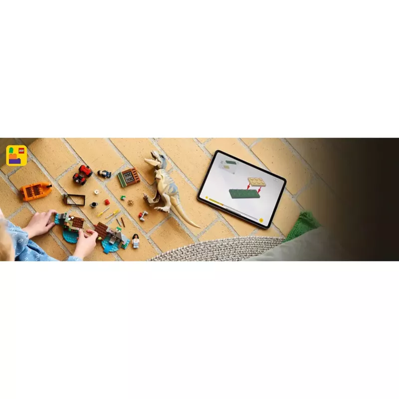 LEGO dinozaurų konstravimo rinkinys T. rex River Escape 76975 – 199 dalių, 2 minifigūrėlės, nuo 5 m.