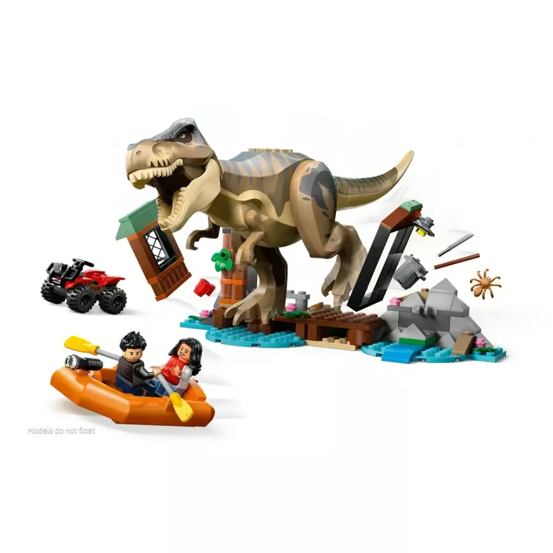 LEGO dinozaurų konstravimo rinkinys T. rex River Escape 76975 – 199 dalių, 2 minifigūrėlės, nuo 5 m.