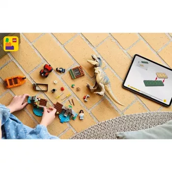LEGO dinozaurų konstravimo rinkinys T. rex River Escape 76975 – 199 dalių, 2 minifigūrėlės, nuo 5 m.