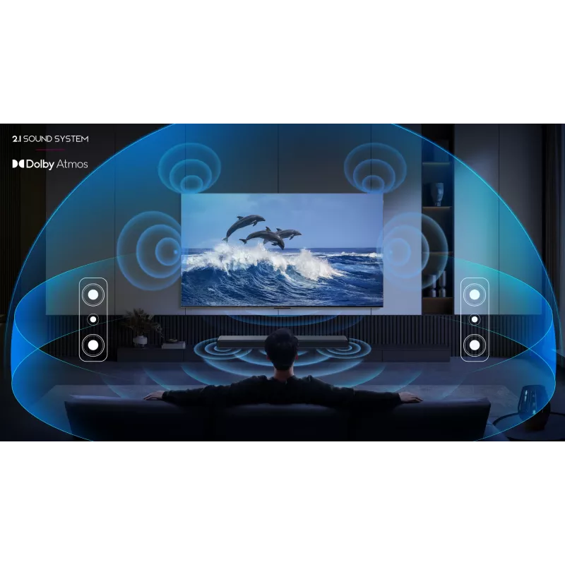 TCL S S55H 2.1 kanalo garso juosta su Dolby Atmos, belaidžiu žemų dažnių garsiakalbiu ir Bluetooth muzikos srautiniu transliavimu