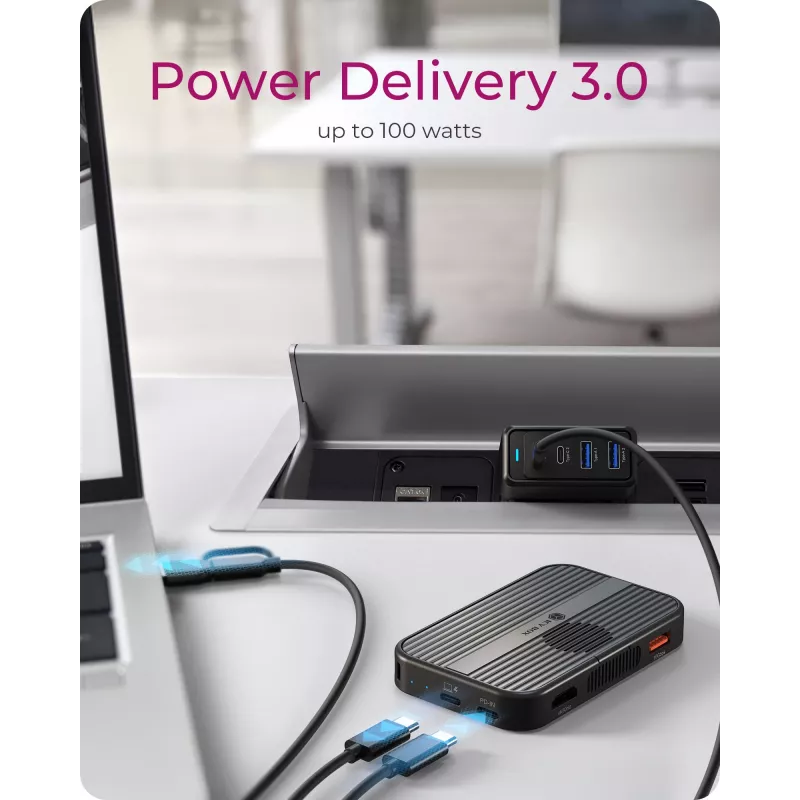 ICY BOX IB-DK4071M-CU31 USB 3.2 Gen 2 (3.1 Gen 1) Type-C juodas