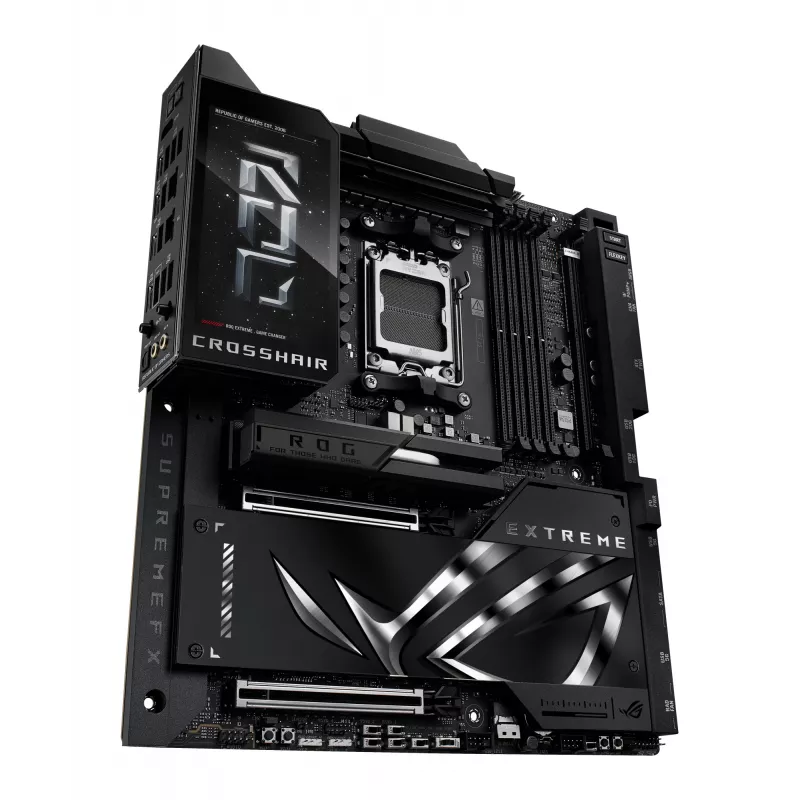 Motininė plokštė ASUS ROG CROSSHAIR X870E EXTREME — AMD X870E, lizdas AM5, Extended ATX, DDR5, 4 DIMM, Wi‑Fi 7, 5 Gb LAN, 5x M.2
