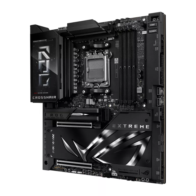 Motininė plokštė ASUS ROG CROSSHAIR X870E EXTREME — AMD X870E, lizdas AM5, Extended ATX, DDR5, 4 DIMM, Wi‑Fi 7, 5 Gb LAN, 5x M.2