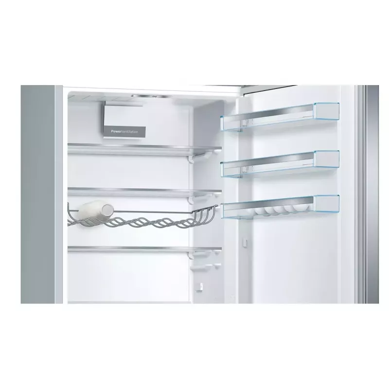 Šaldytuvas su šaldikliu Bosch Serie 6 KGE49AICA, laisvai pastatomas, nerūdijantis plienas, 419 L (302 L šaldytuvas / 117 L šaldiklis), aukštis 2010 mm