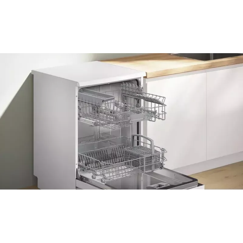 Laisvai pastatoma indaplovė Bosch Serie 2 SMS2ITW09E — 13 komplektų, 46 dB, 60 cm, šilumokaičio džiovinimas