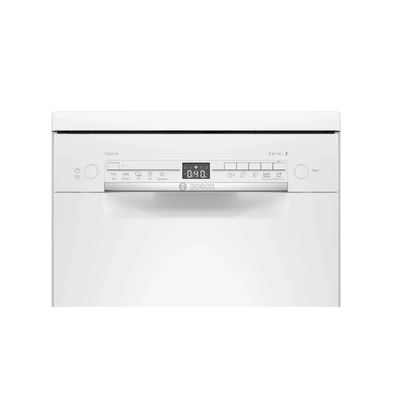 Laisvai pastatoma indaplovė Bosch SPS40E22EU, siaura 45 cm, 9 komplektų, 5 programos, 48 dB, balta