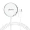Belaidis magnetinis kroviklis SAVIO LA-11, Qi 1.2, 15 W, baltas, 55×55×5 mm
