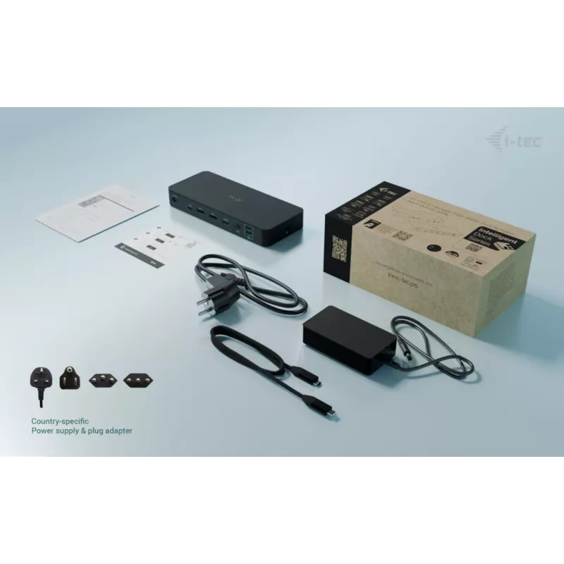 i-tec USB-C Intelektuali Trigubo Ekrano Docking Stotelė su 100 W įkrovimu