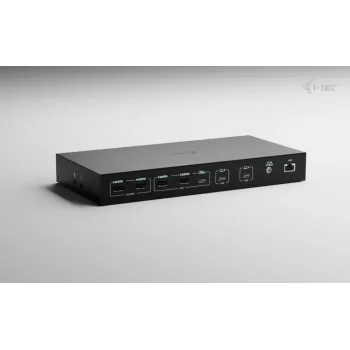 ITEC i-tec USB-C KVM Dock PRO trims šeimininkams, dvigubas vaizdas, 2x Power Delivery (iki 92 W), USB 3.2, 10 Gbps, Gigabit Ethernet