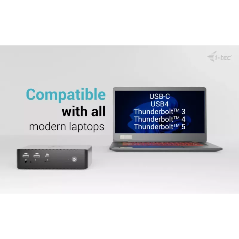 i-tec Thunderbolt5 Quattro Display Dockinė stotelė, 5x USB, 2.5 GLAN + Power Delivery 140W